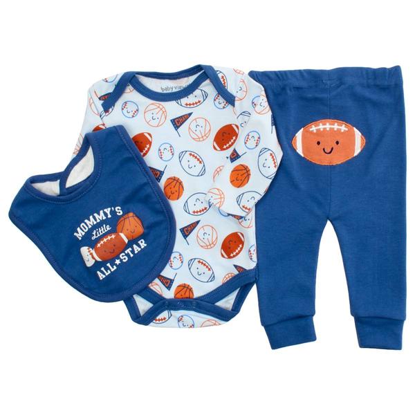 Baby Boy (NB-9M) baby views(R) 3pc. Sports Bodysuit Set alternate view