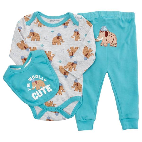 Baby Boy (NB-9M) baby views(R) 3pc. Woolly Cute Bodysuit Set alternate view