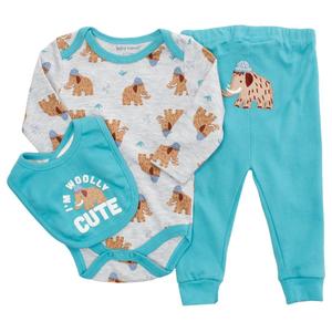 Baby Boy (NB-9M) baby views(R) 3pc. Woolly Cute Bodysuit Set alternate view