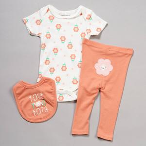 Baby Girl (NB-9M) baby views(R) 3pc. Love Lots Flower Bodysuit Set alternate view