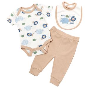 Baby Boy (NB-9M) baby views(R) 3pc. Safari Turn Me Around Set