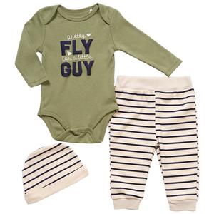 Baby Boy (NB-9M) Wild Child 3pc. Fly Guy Bodysuit & Pants Set