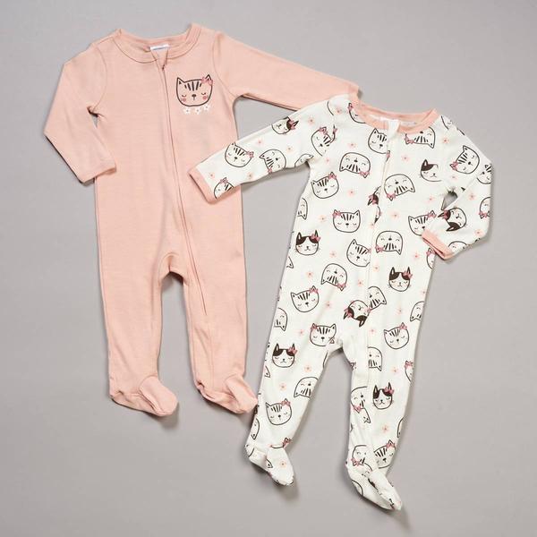 Baby Girl (NB-9M)  bon bebe(R) 2pk. Kitten & Daisy Sleep & Play