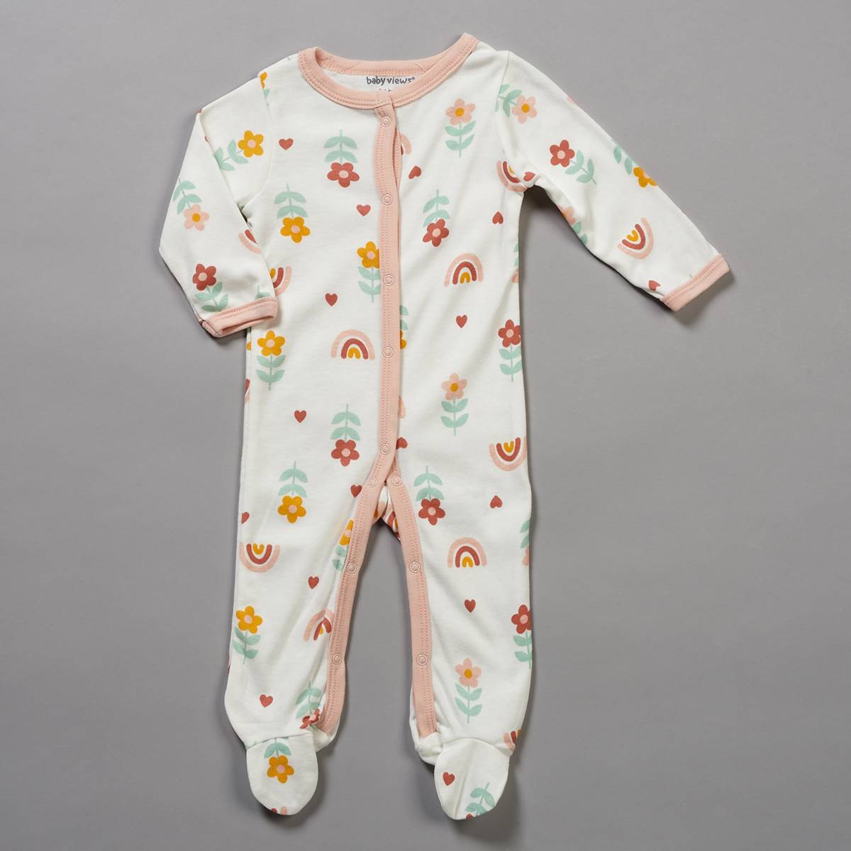 Baby Girl (NB-9M) baby views(R) Flowers/Rainbows & Hearts Sleeper