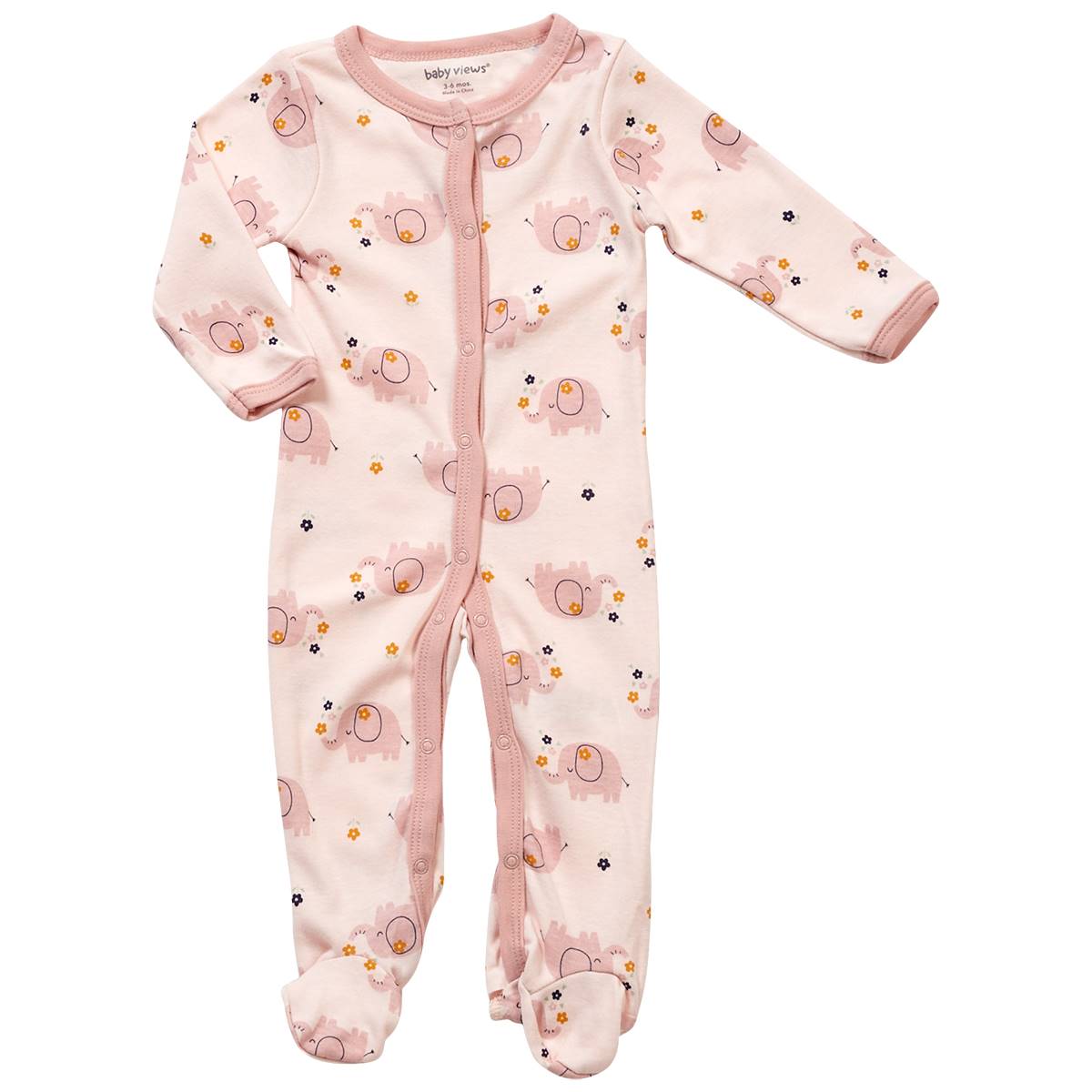 Baby Girl (NB-9M) baby views(R) Floral Elephant Footed Sleeper