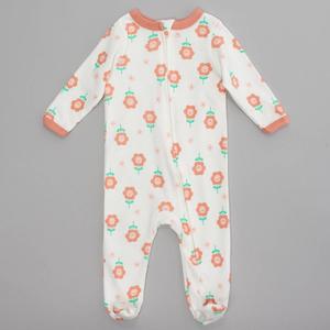 Baby Girl (NB-9M) baby views(R) Smiling Flower Zip Pajamas