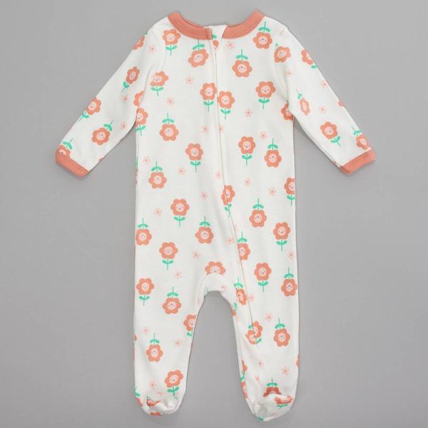 Baby Girl (NB-9M) baby views(R) Smiling Flower Zip Pajamas alternate view