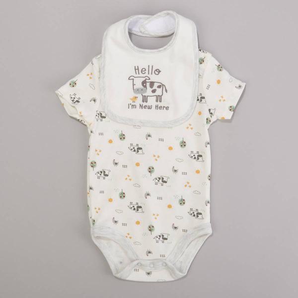 Baby Unisex (NB-9M) baby views(R) Farm Bodysuit with Bib