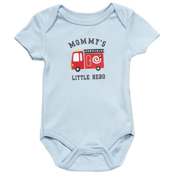 Baby Boy (NB-9M) baby views(R) Mom's Lil Hero Firetruck Bodysuit