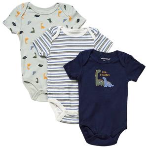 Baby Boy (NB-9M) baby views(R) 3pk. Dino & Stripe Bodysuits