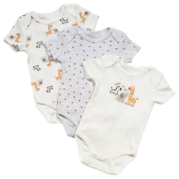 Baby Boy (NB-9M) baby views(R) 3pk. Safari Cuddles Bodysuit Set