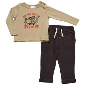 Baby Boy (12-24M) bon bebe(R) On Way To Explore Top & Pants Set