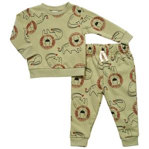 Baby Boy (12-24M) bon bebe(R) Lion Long Sleeve Top & Joggers Set