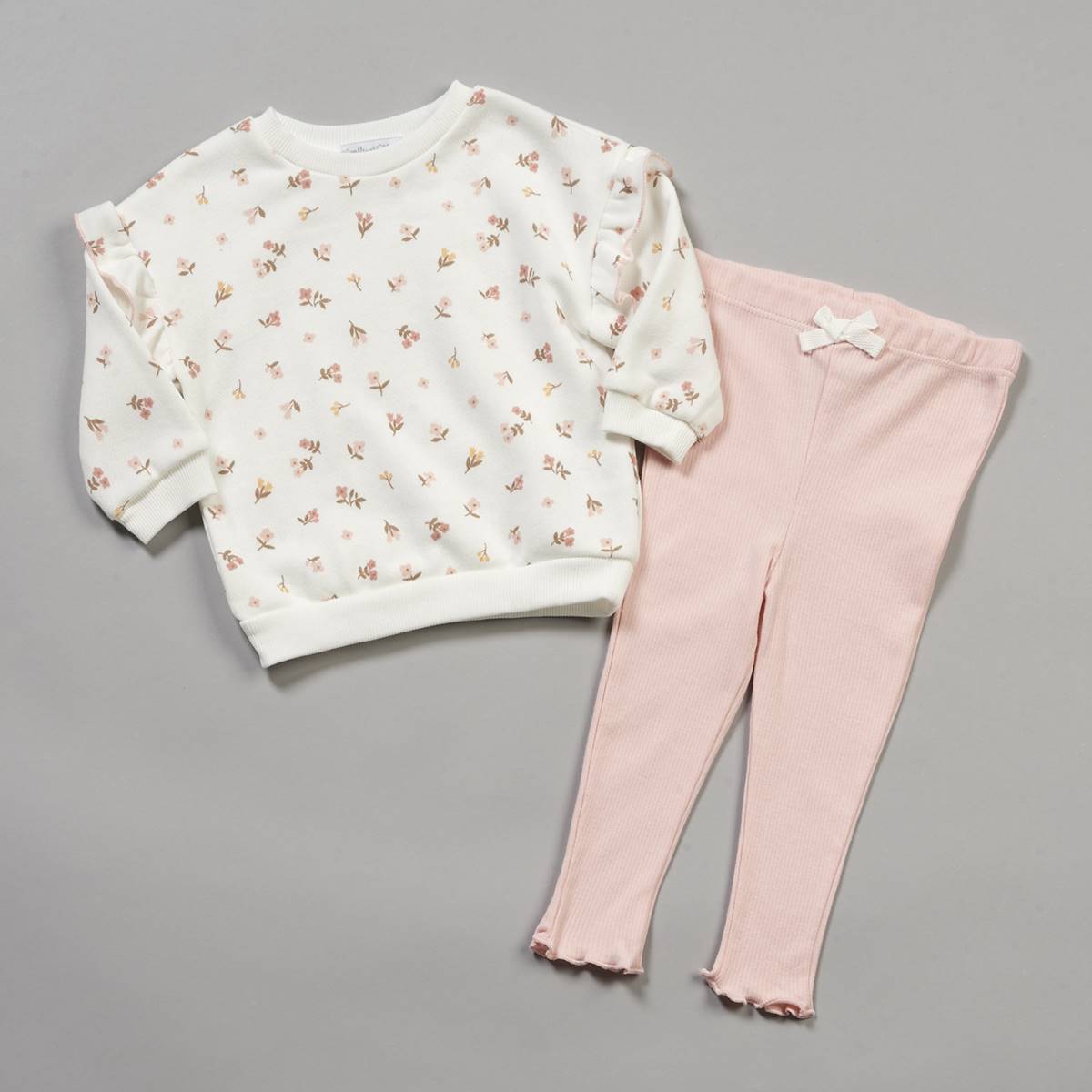 Baby Girl (12-24M) Emily & Oliver Floral Pullover & Rib Pants Set