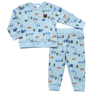 Baby Boy (12-24M) Emily & Oliver(R) Cars Long Sleeve & Pants Set