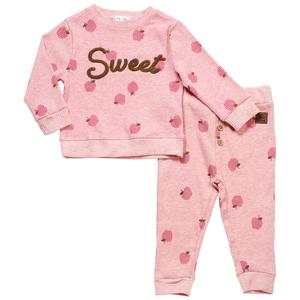 Baby Girl (12-24M) bon bebe(R) 2pc. Sweet Apple Joggers Set