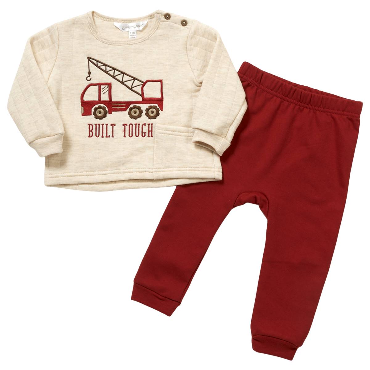 Baby Boy (NB-9M) Emily & Oliver 2pc. Tough Quilted Joggers Set