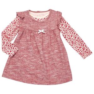 Baby Girl (12-18M) Rene Rofe(R) Marled Jumper & Leopard Bodysuit