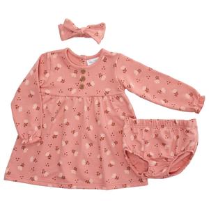 Baby Girl (12-24M) Rene Rofe(R) 3pc. Floral Long Sleeve Dress