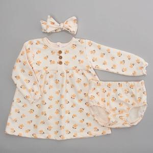 Baby Girl (NB-9M) Rene Rofe(R) 3pc. Long Sleeve Floral Dress