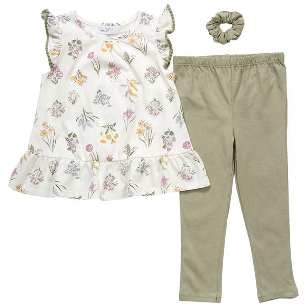 Toddler Girl Rene Rofe(R) 3pc. Floral Garden Tunic & Leggings Set