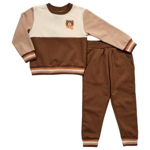 Toddler Boy bon bebe(R) 2pc. Bear Applique & Color Block Pants Set