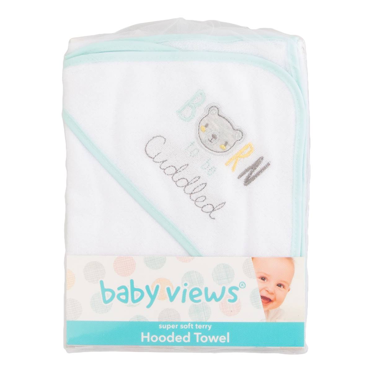 Baby Views Born Cuddled Bear Hooded Towel