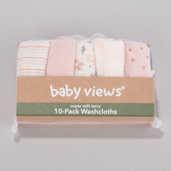 baby views(R) 10pk. Floral/Dots Washcloths