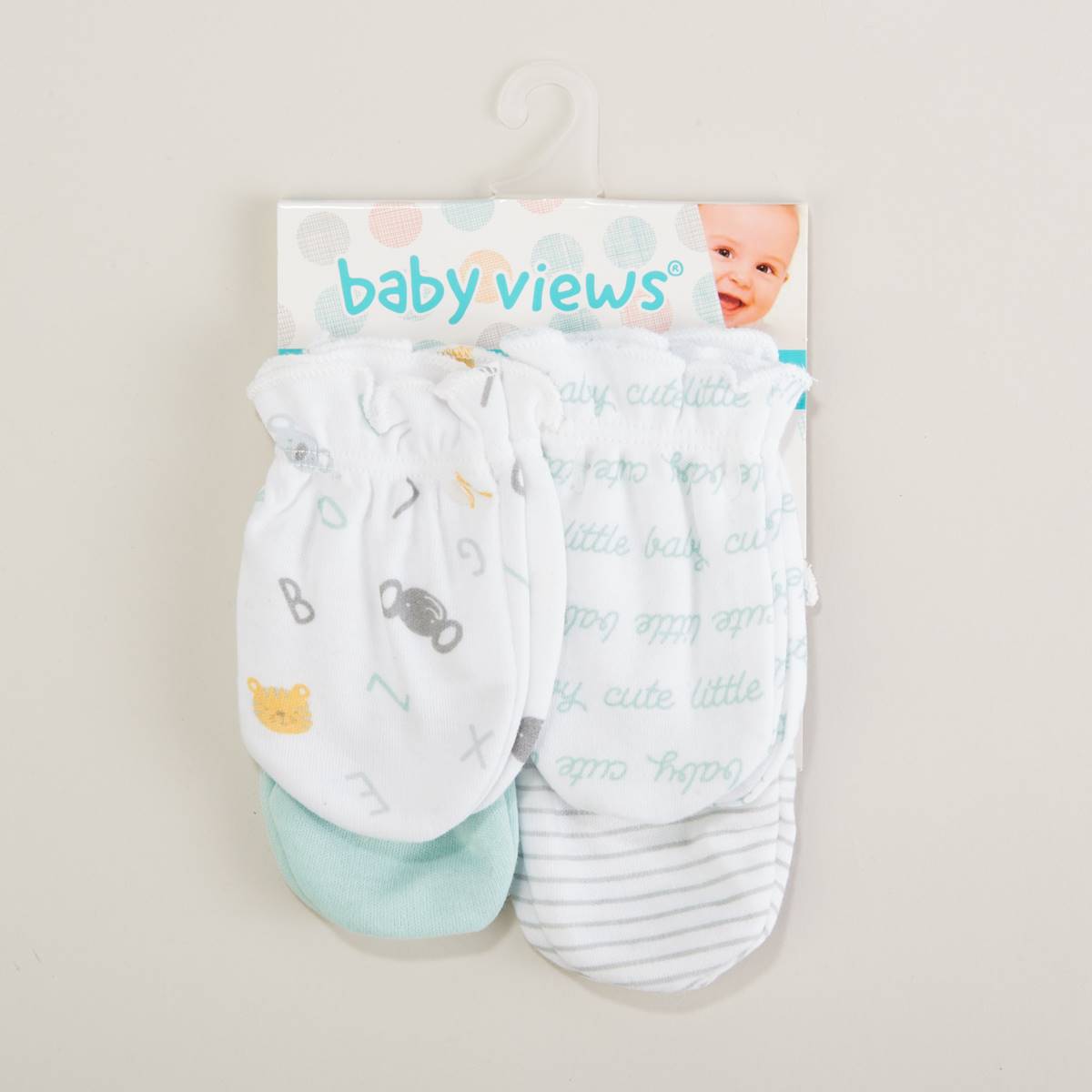 Baby Unisex Newborn Baby Views 4pk. Alphabet Scratch Mittens