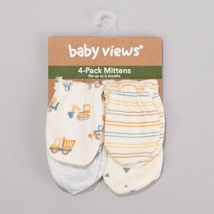 Baby Boy (NB-6M) baby views(R) 4pk. Construction Scratch Mittens