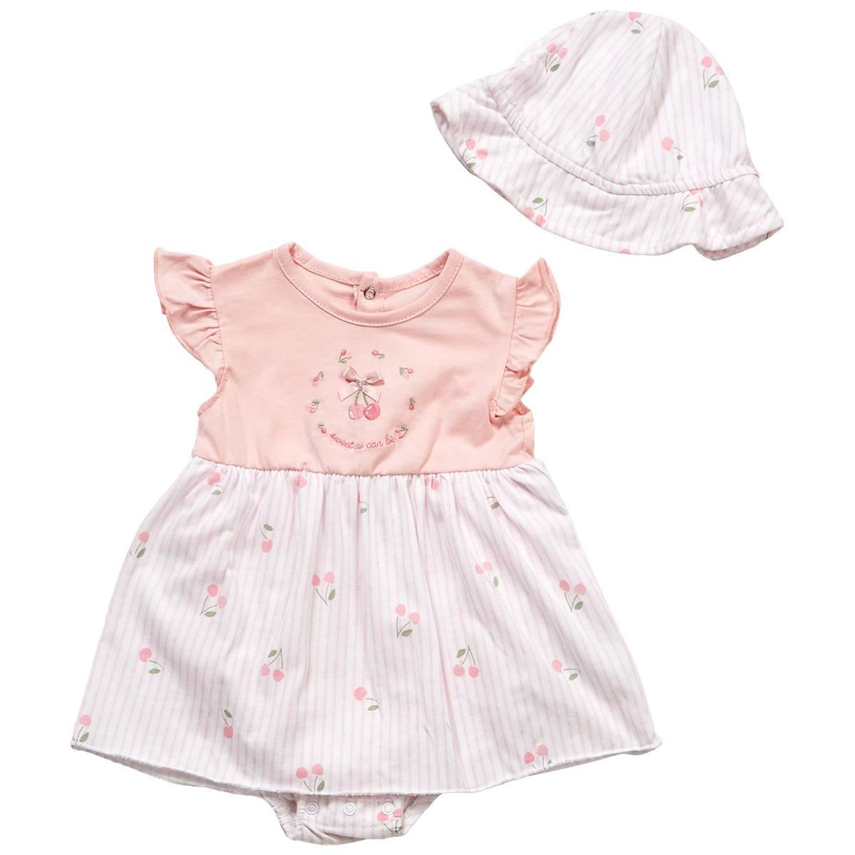 Baby Girl NB-9M Rene Rofe Cherry Sundress W Sunhat 8$