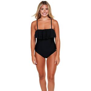 Womens Jones New York Double Ruffle One Piece Swimsuit