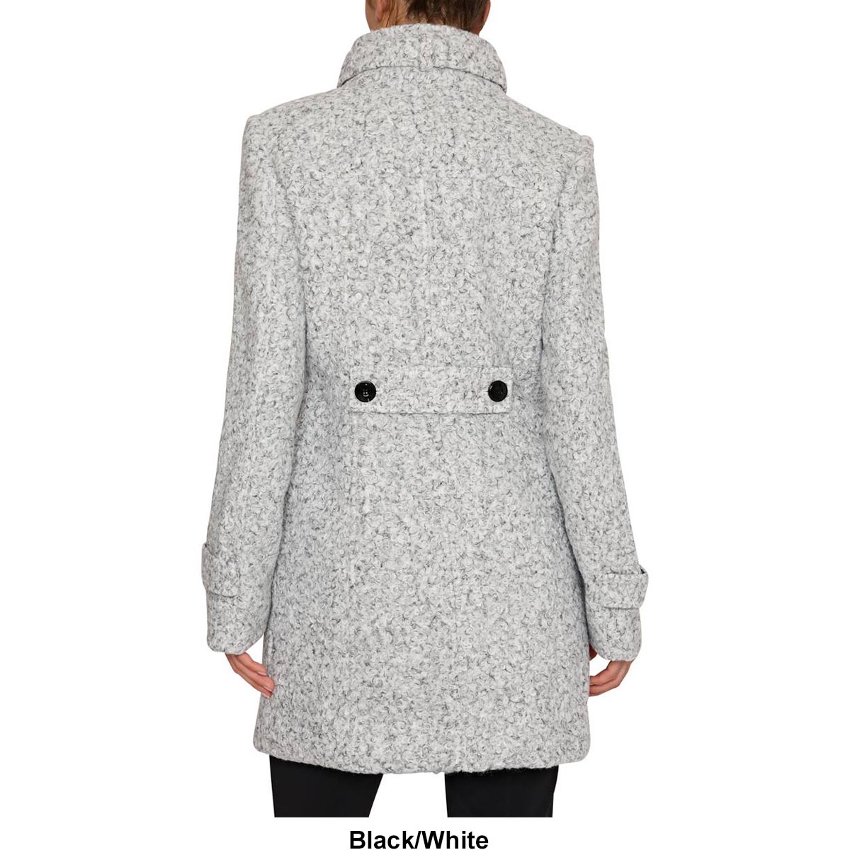 Womens Maralyn & Me Single Breasted Boucle Faux Wool Coat