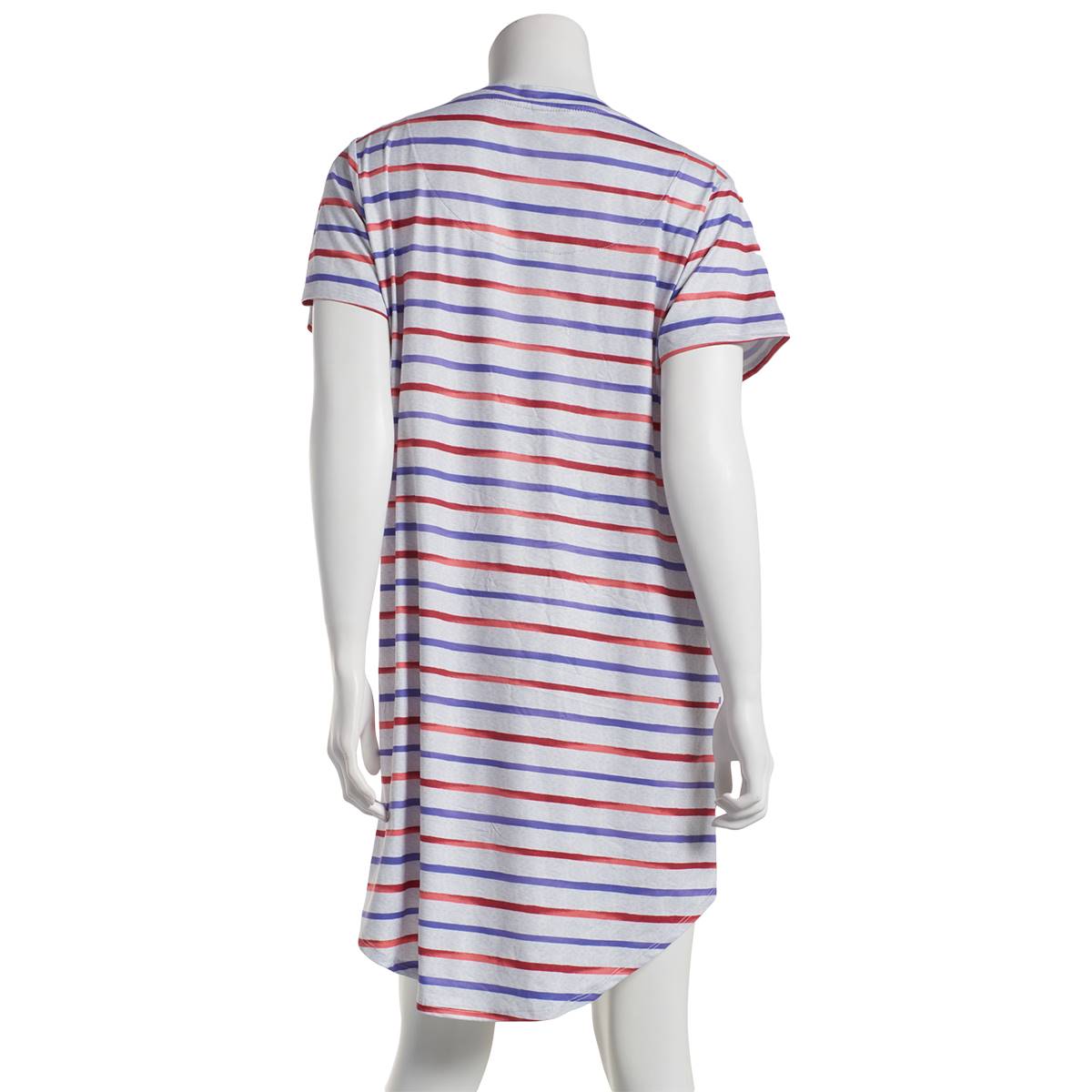 Womens Jaclyn Short Sleeve Stripe Scoop Neck Nightshirt