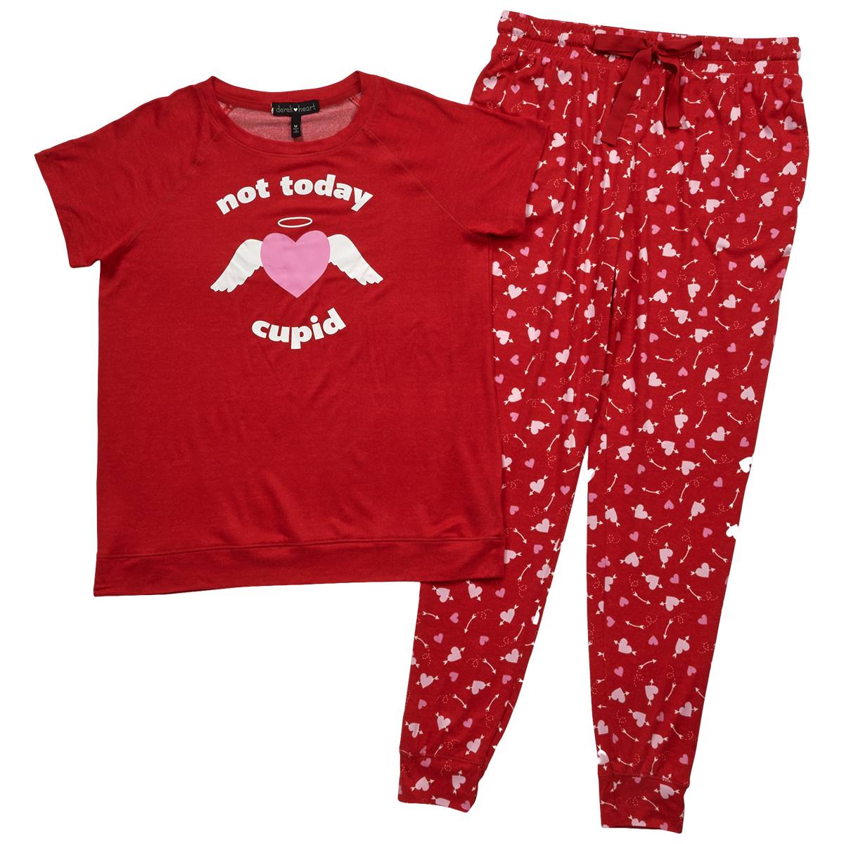 Juniors Derek Heart Arrow Hearts Short Sleeve Pajama Set