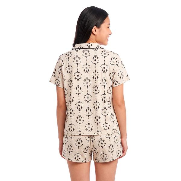 Juniors Derek Heart Short Sleeve Bewitching Damask Pajama Set alternate view