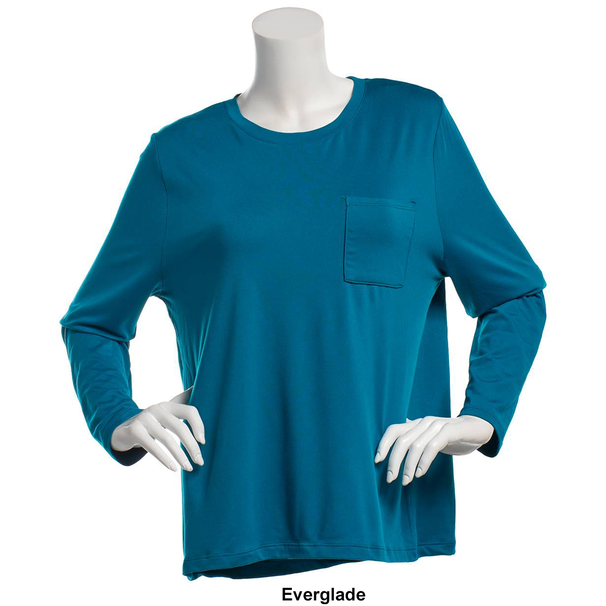 Womens Jaclyn Long Sleeve Crew Neck Top With Pocket