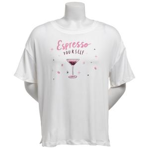 Womens Jaclyn Drop Shoulder Espresso Yourself Screened Pajama Tee alternate view