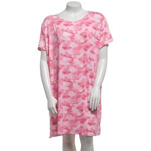 Plus Size Jaclyn Short Sleeve Tropical Scoop Neck Nightshirt alternate view