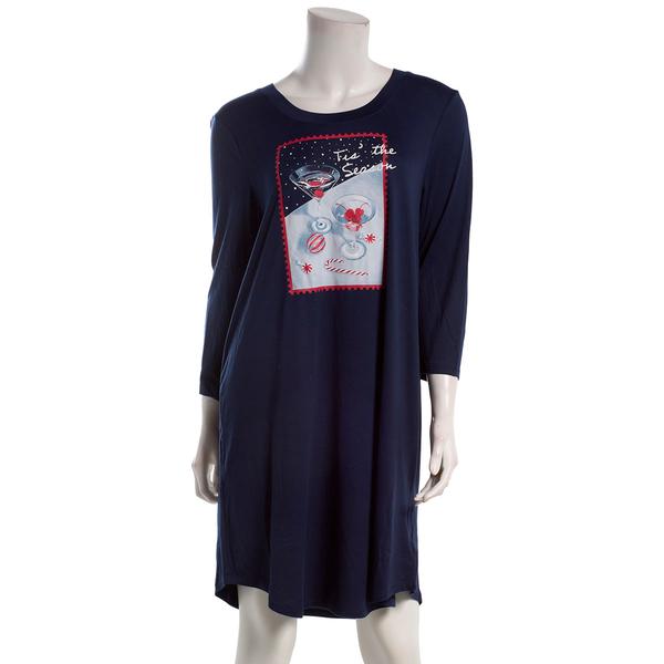 Womens Jaclyn 3/4 Sleeve Tis The Season Nightshirt