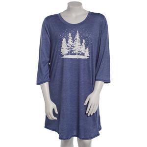 Plus Size Jaclyn 3/4 Sleeve Winter Wonderland Nightshirt