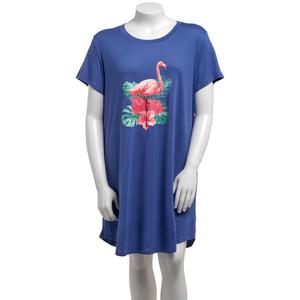 Plus Size Jaclyn Short Sleeve Flamingo Nightshirt