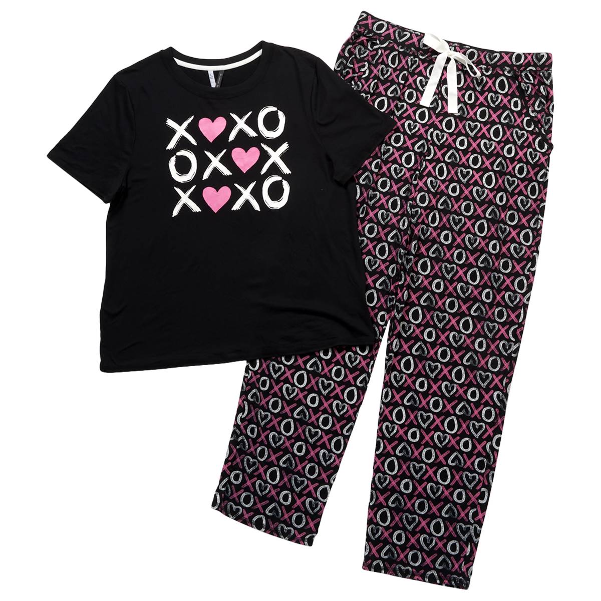 Mens Jaclyn XOXO Hugs Kisses Hearts Jogger Pajama Set