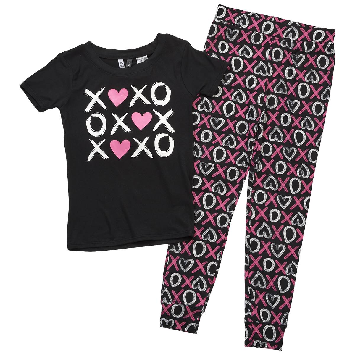 Big Kids Jaclyn XOXO Hugs Kisses Hearts Jogger Pajama Set