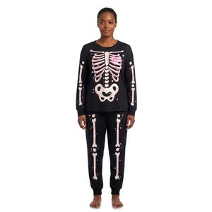 Womens Jaclyn Family of Skeletons Joggers Pajama Set