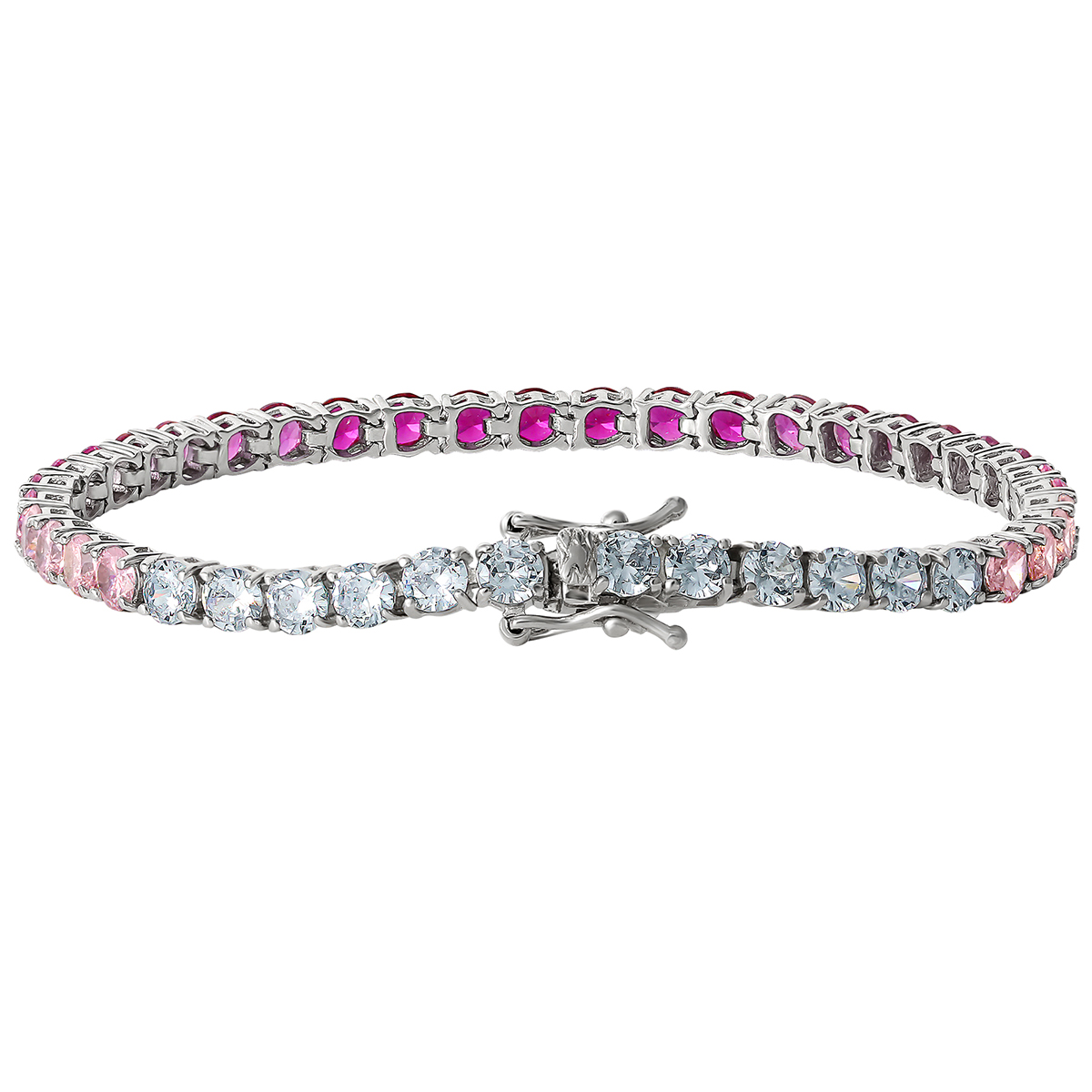 Splendere 7.25in. Multi-Color CZ Tennis Bracelet