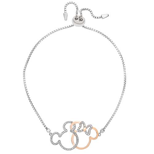 Disney Two-Tone CZ Mickey & Minnie Bracelet