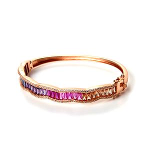 Splendere Sterling Silver Rainbow CZ Bracelet