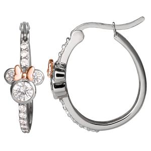Splendere CZ Minnie Mouse Hoop Earrings alternate view