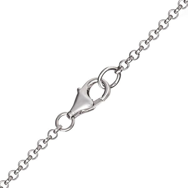 Splendere Sterling Silver CZ Baguette Cross Pendant Necklace alternate view